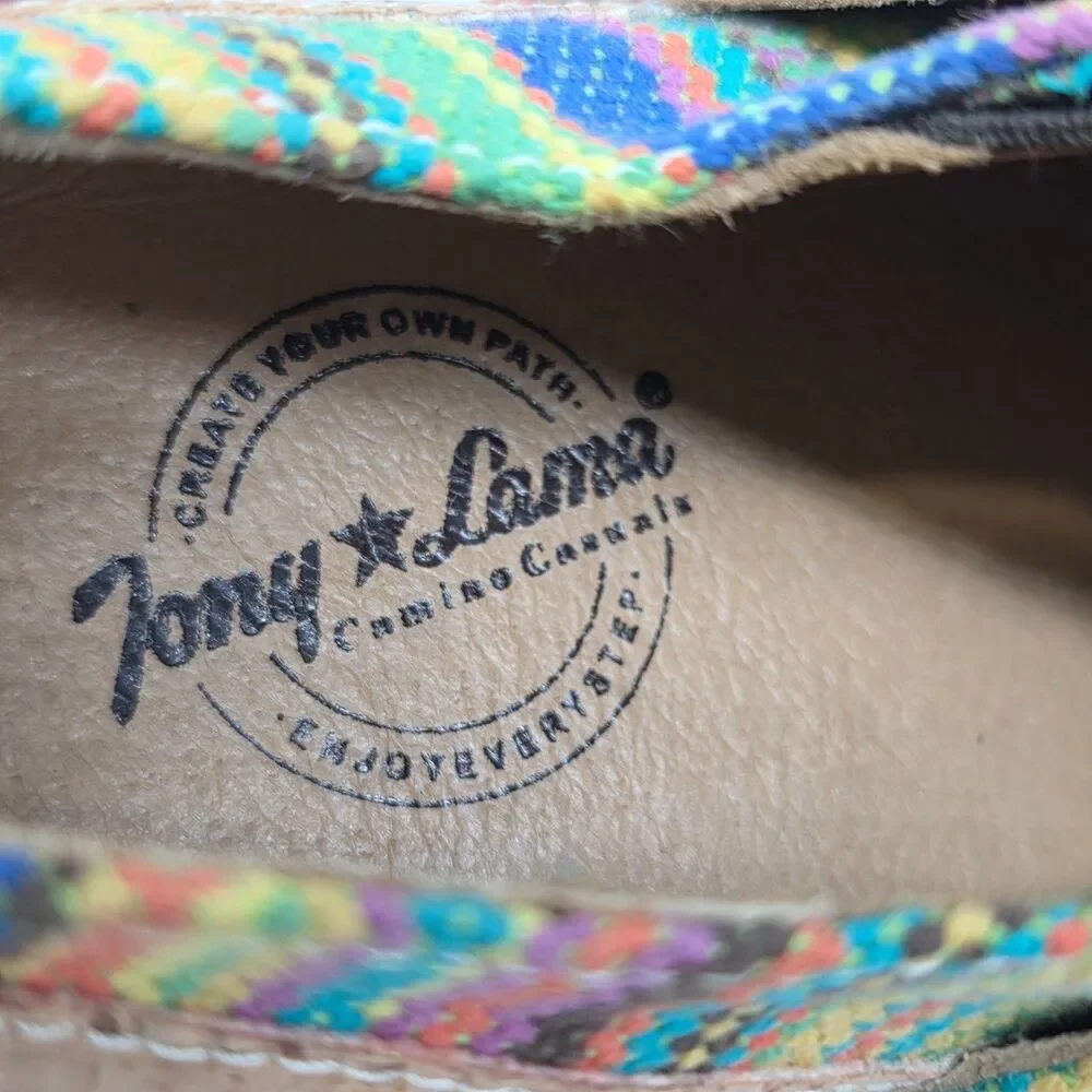 Tony Lama RACEY Multicolored Serape Womens Casual Shoes Size US 8 EUR 38 VGC